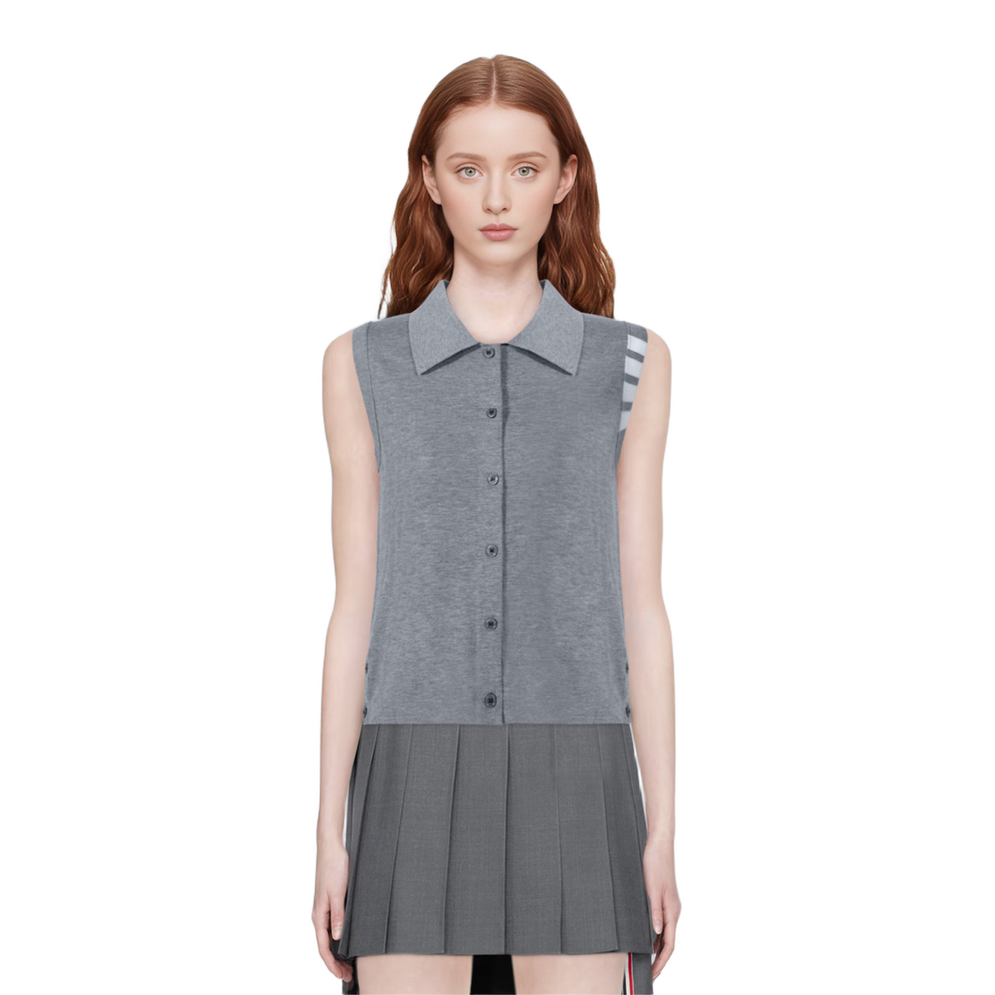 Women's tricolor knitted short sleeves(副本) THOM TREND
