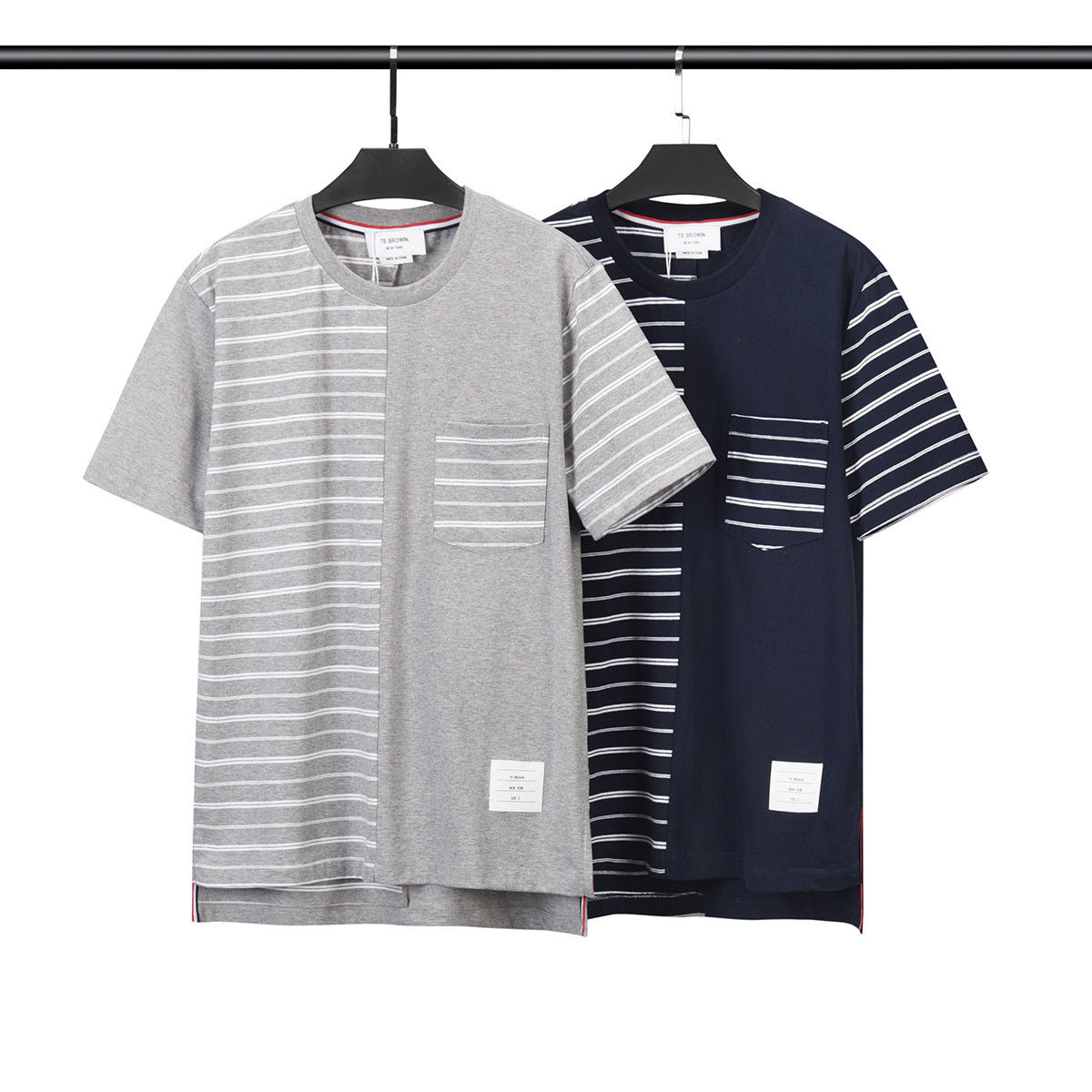 Unisex Striped Short Sleeve T-Shirt(副本) THOM TREND