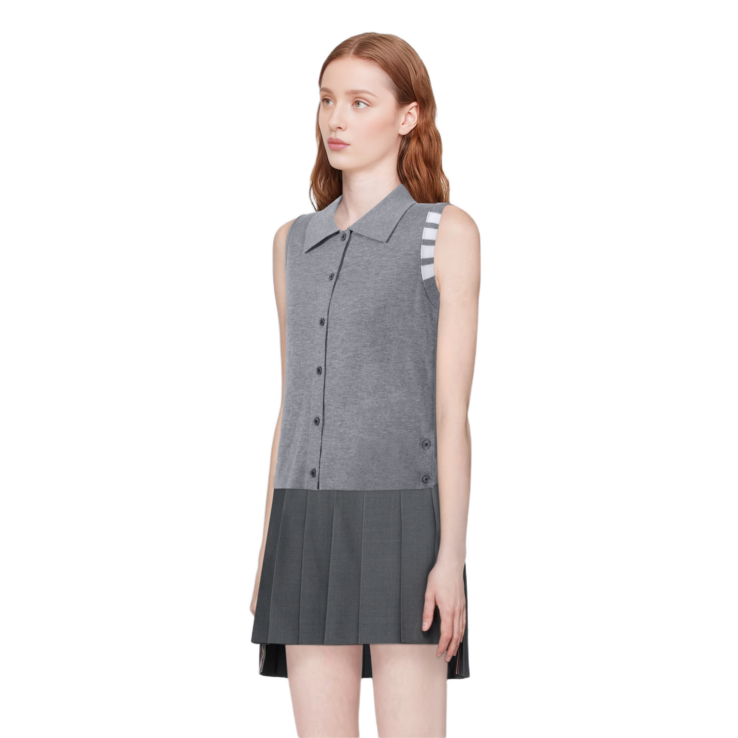 Women's tricolor knitted short sleeves(副本) THOM TREND