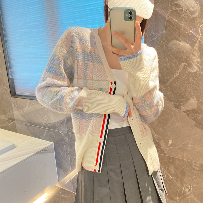 Women's jacquard cardigan sweater(副本) THOM TREND