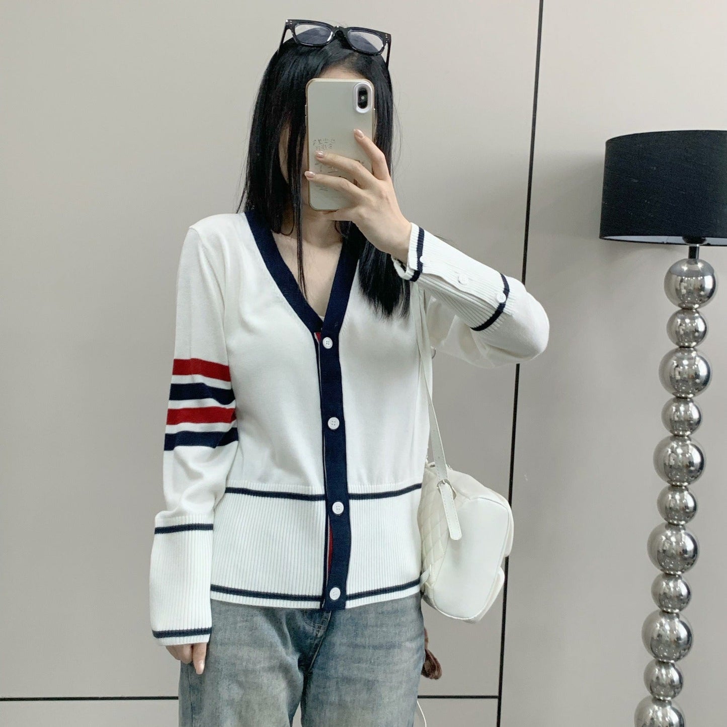 Striped V-neck long sleeves(副本) THOM TREND