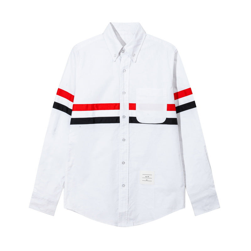 Double Sleeve Patches Contrast Shirt(副本) THOM TREND