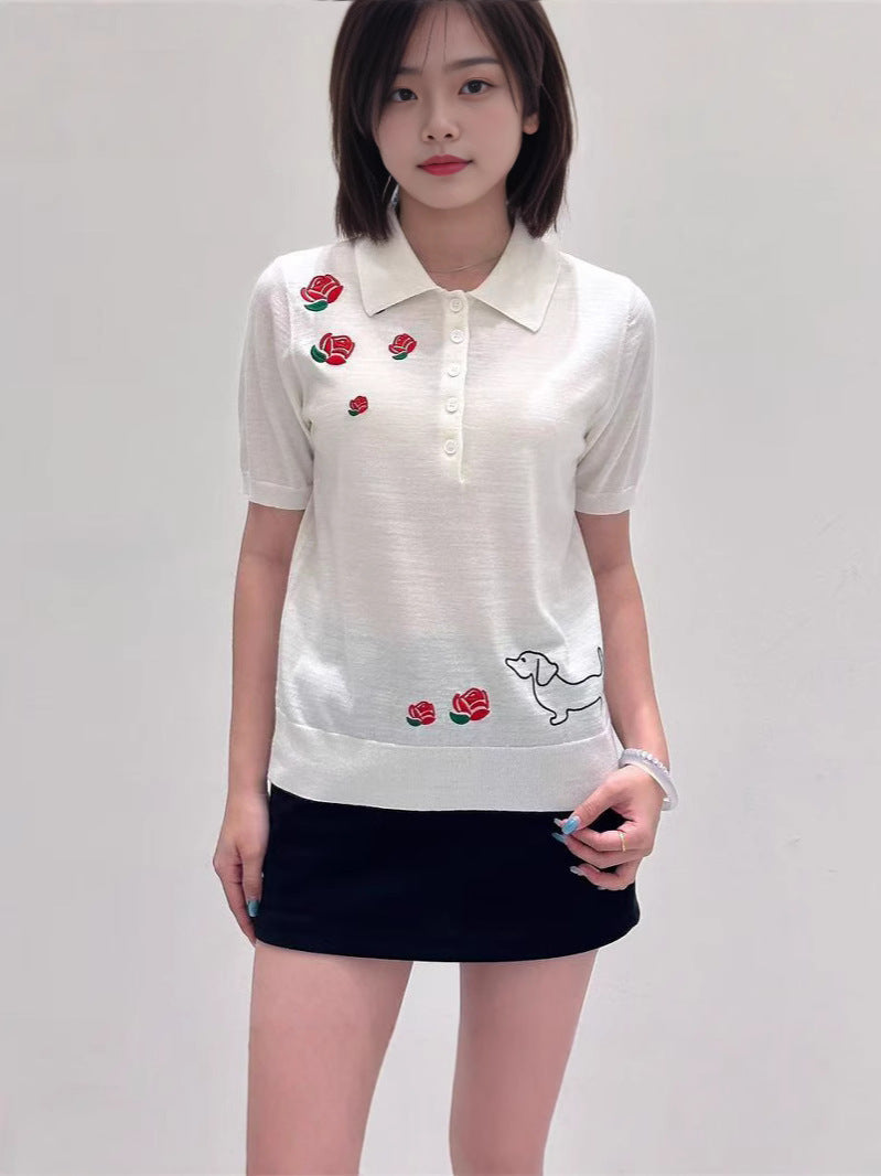 Women's polo neck long sleeve sweater(副本) THOM TREND