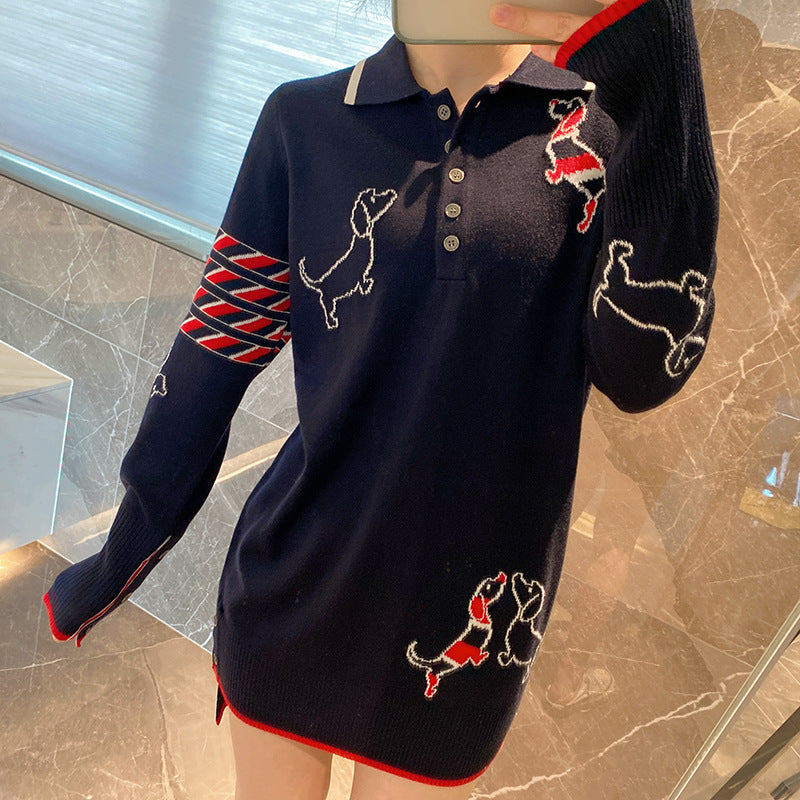 Drawstring Puppy Collar Long Sleeve Dress(复制) THOM TREND