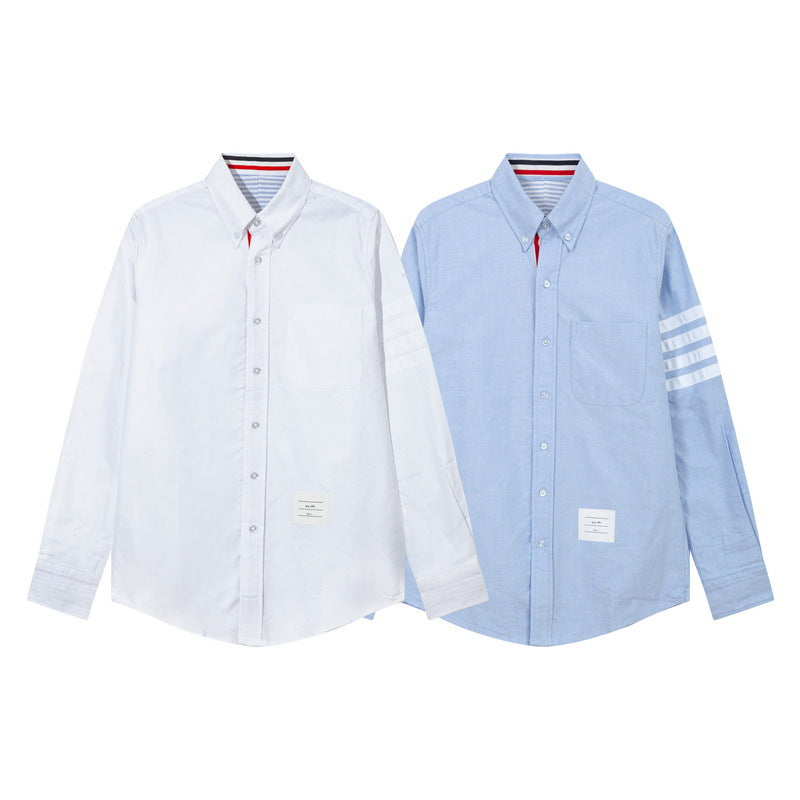 Men's four-bar collar mid-ribbon shirt(副本) THOM TREND