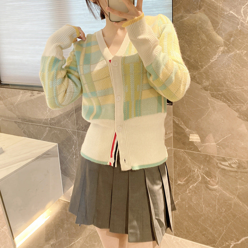 Women's jacquard cardigan sweater(副本) THOM TREND