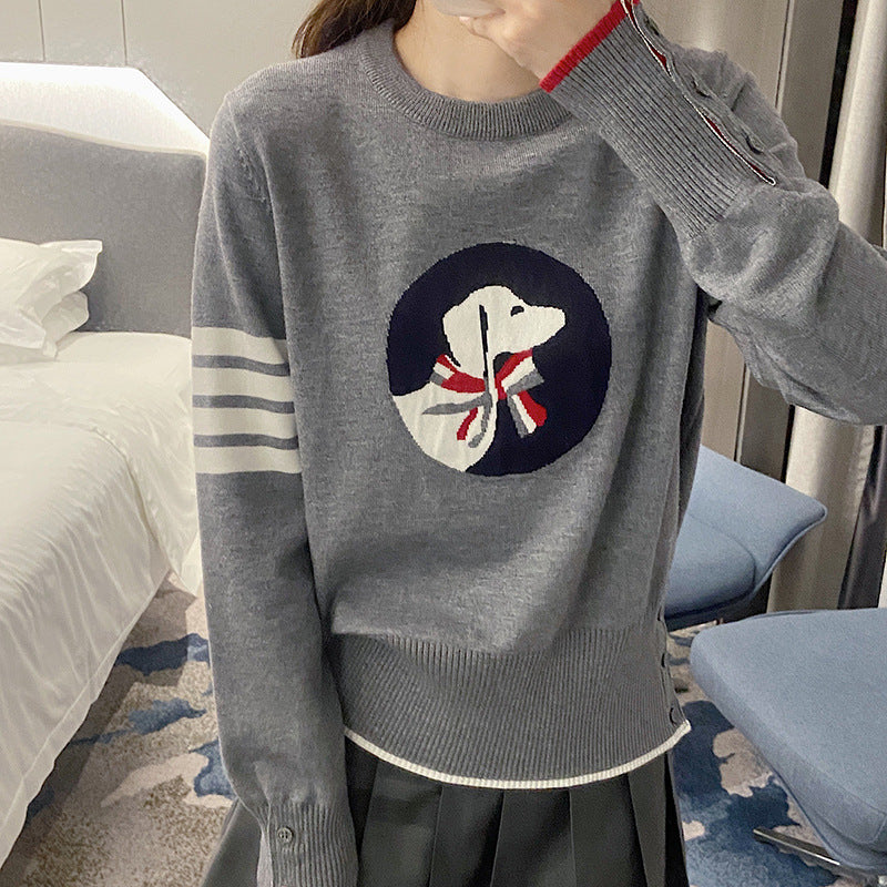 Puppy embroidered cardigan(副本) THOM TREND