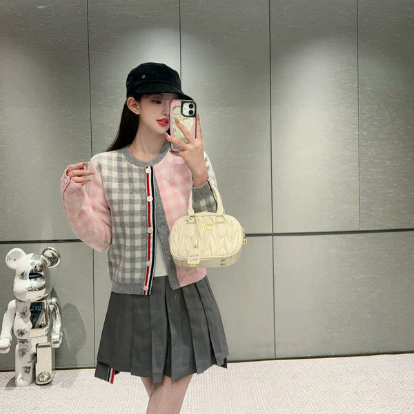 2025SS Wool plaid cardigan THOM TREND