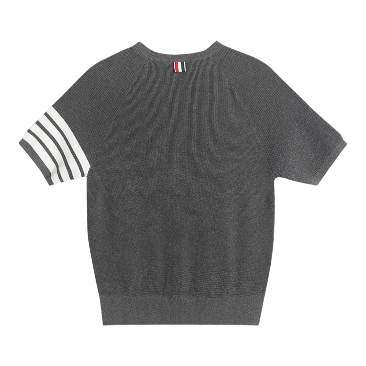 Ladies V-neck ribbed knit short sleeves(副本) THOM TREND