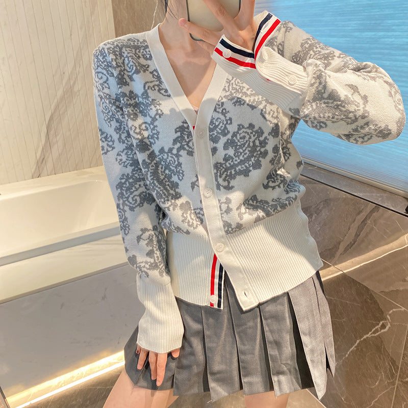 Colorblock wool knit cardigan(副本) THOM TREND