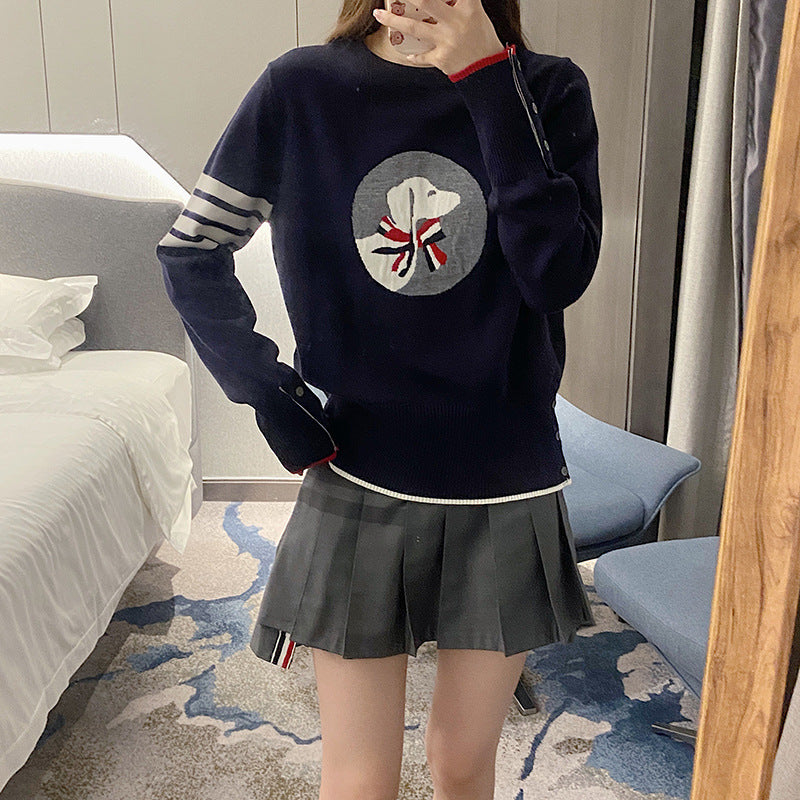 Puppy embroidered cardigan(副本) THOM TREND