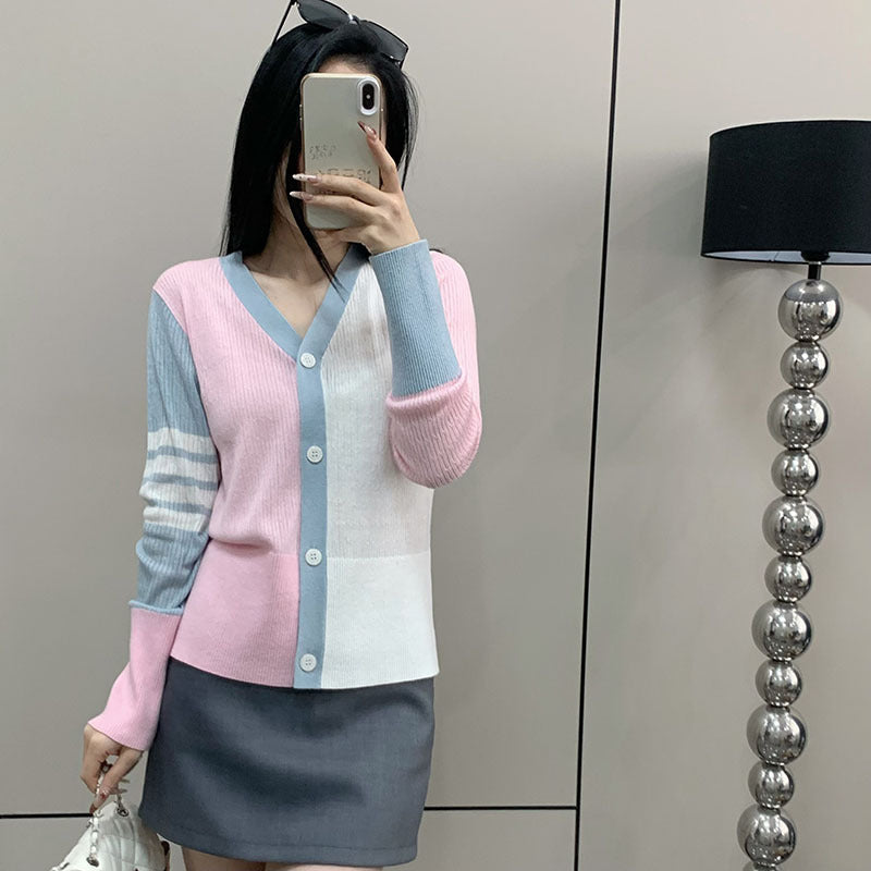Striped V-neck long sleeves(副本) THOM TREND