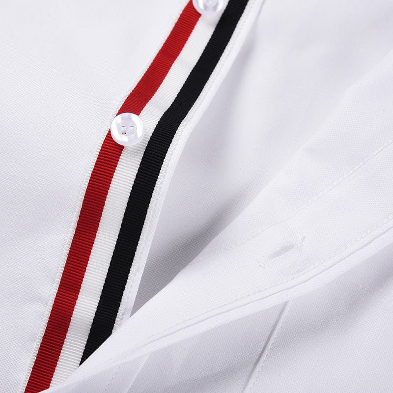 White grey and gold stripe shirt(复制) THOM TREND