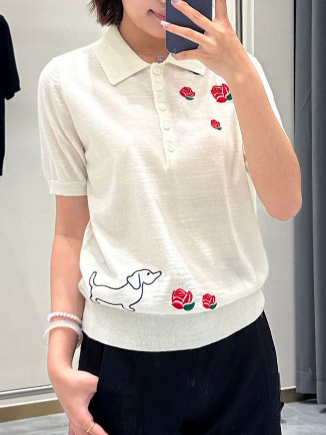 Women's polo neck long sleeve sweater(副本) THOM TREND
