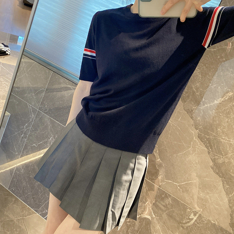 stripe short sleeve T-shirt