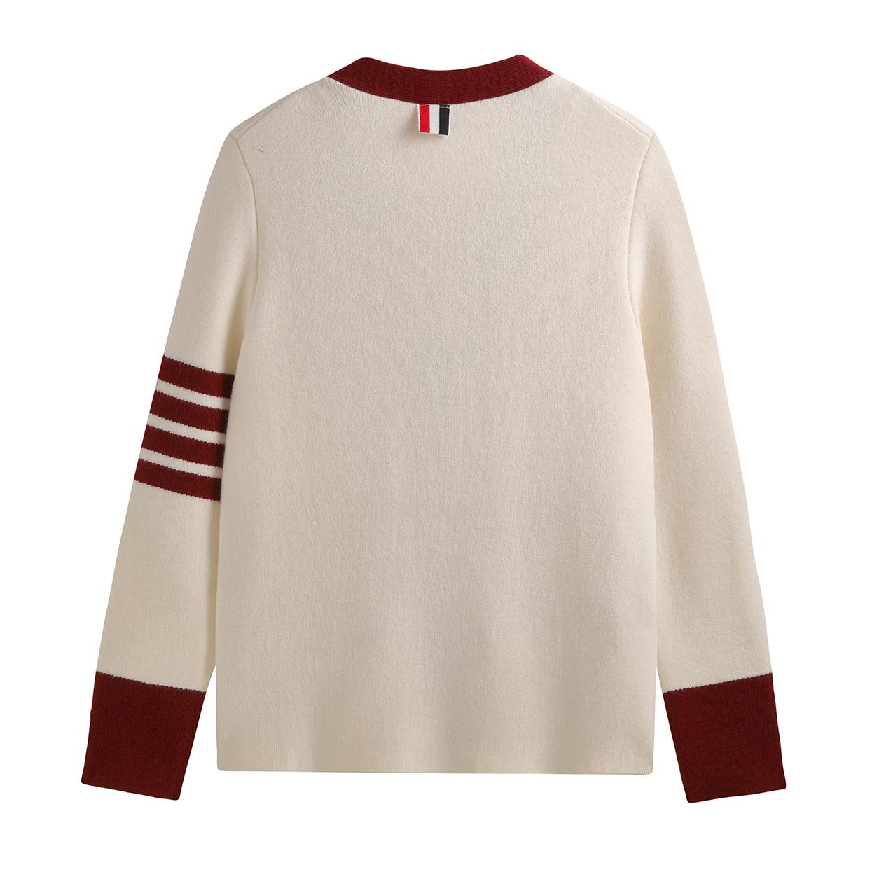 2025SS Contrast color rugby cardigan THOM TREND