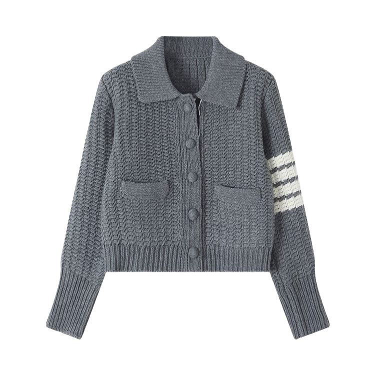 2025S Women's perforated jacket with placket(副本) THOM TREND