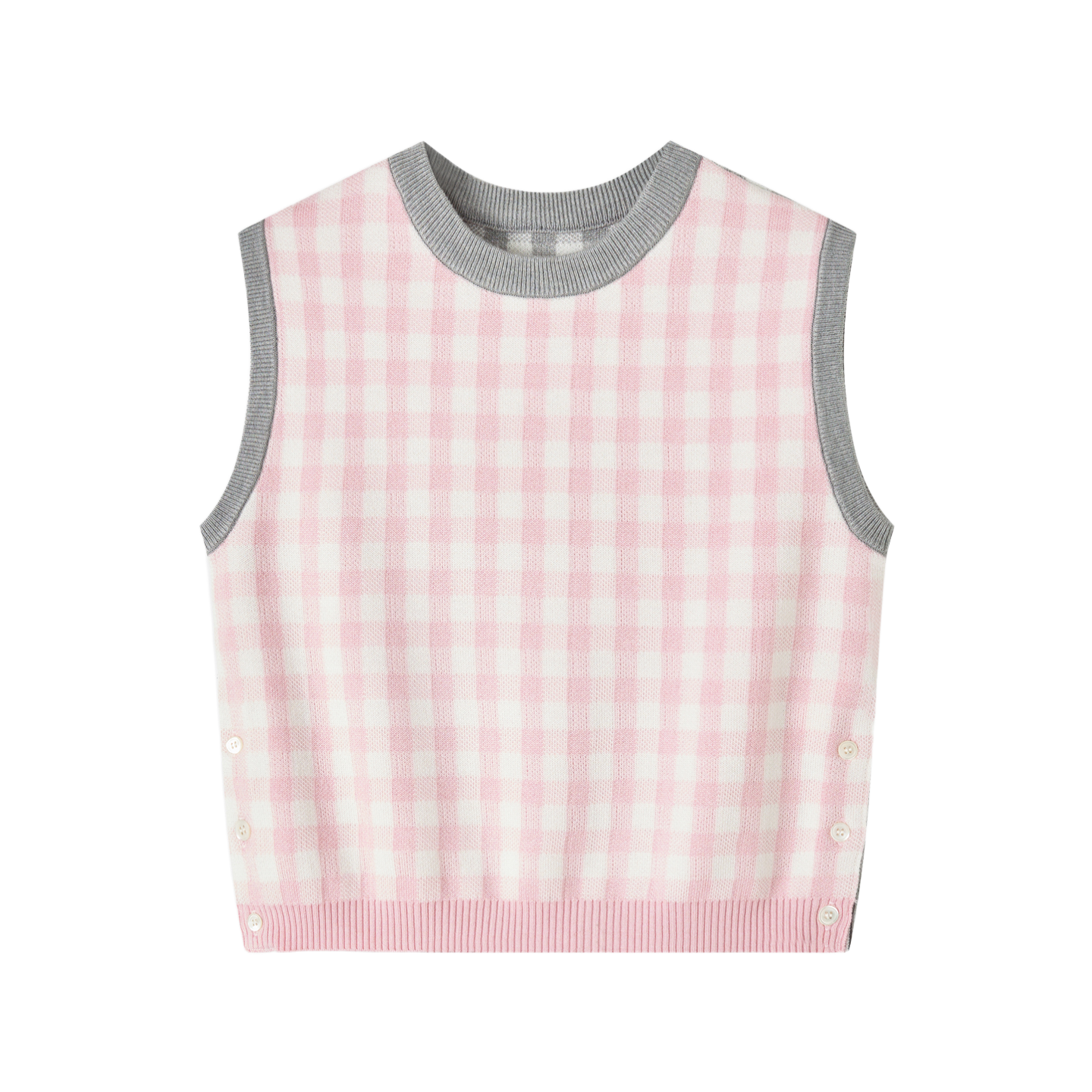 2025SS Colorblock plaid vest THOM TREND