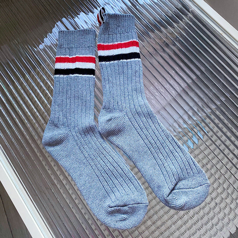 Mid-length four-bar striped socks(复制) THOM TREND