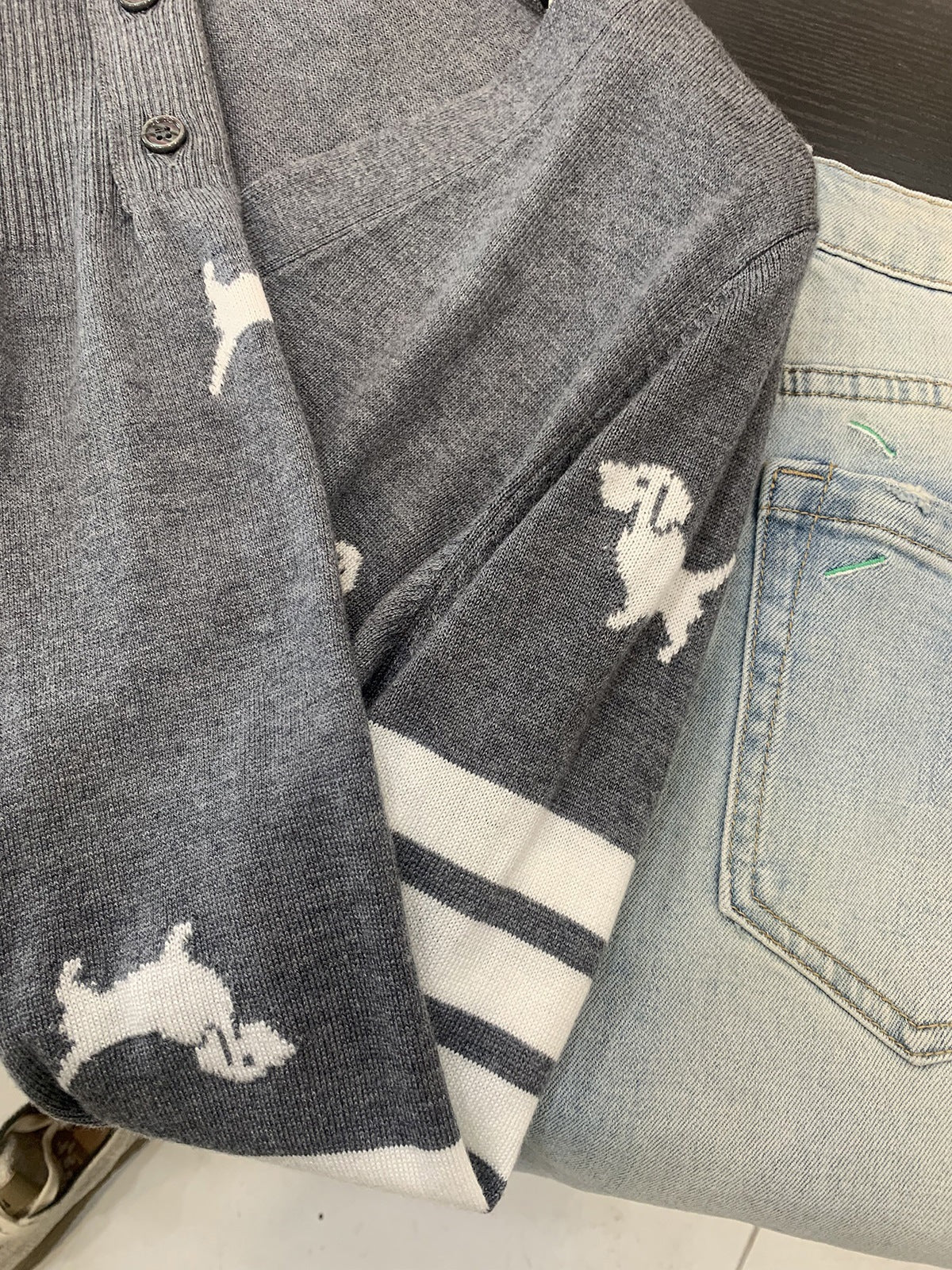 Women's Puppy Embroidered Cardigan(副本) THOM TREND
