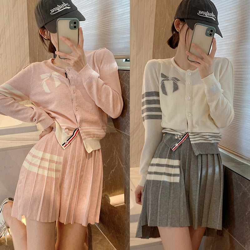 Wool Knit Cardigan Pleated Skirt Set(副本) THOM TREND