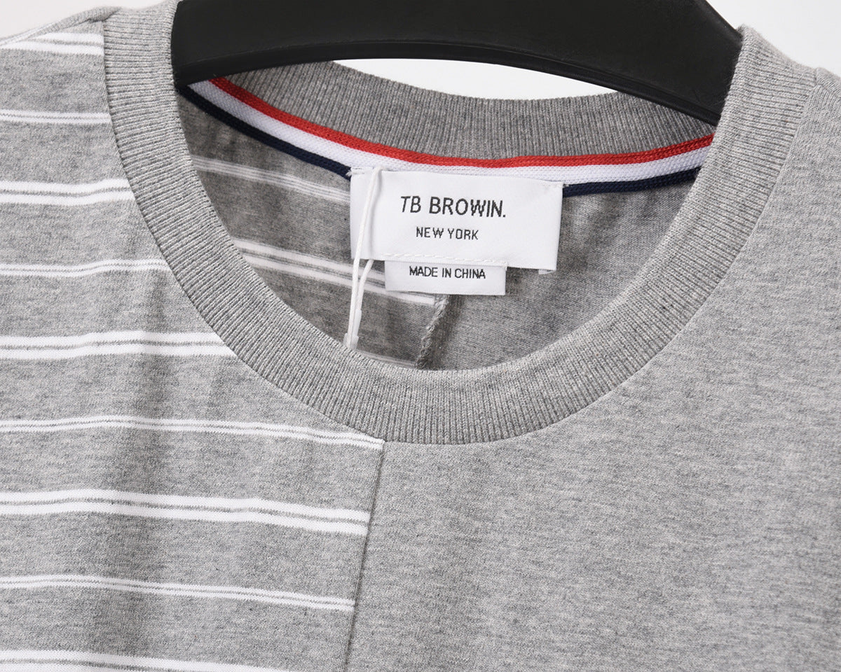 Unisex Striped Short Sleeve T-Shirt(副本) THOM TREND