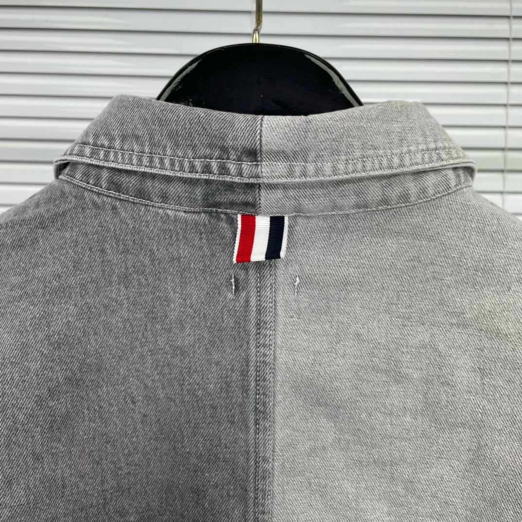 2025SSS Colorblock denim shirt jacket THOM TREND