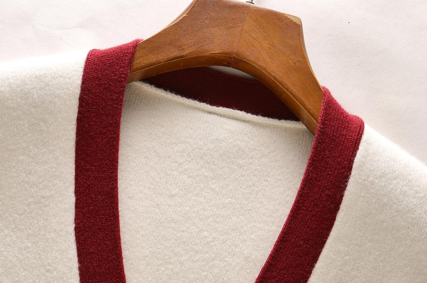 2025SS Contrast color rugby cardigan THOM TREND