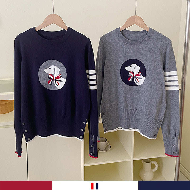 Puppy embroidered cardigan(副本) THOM TREND