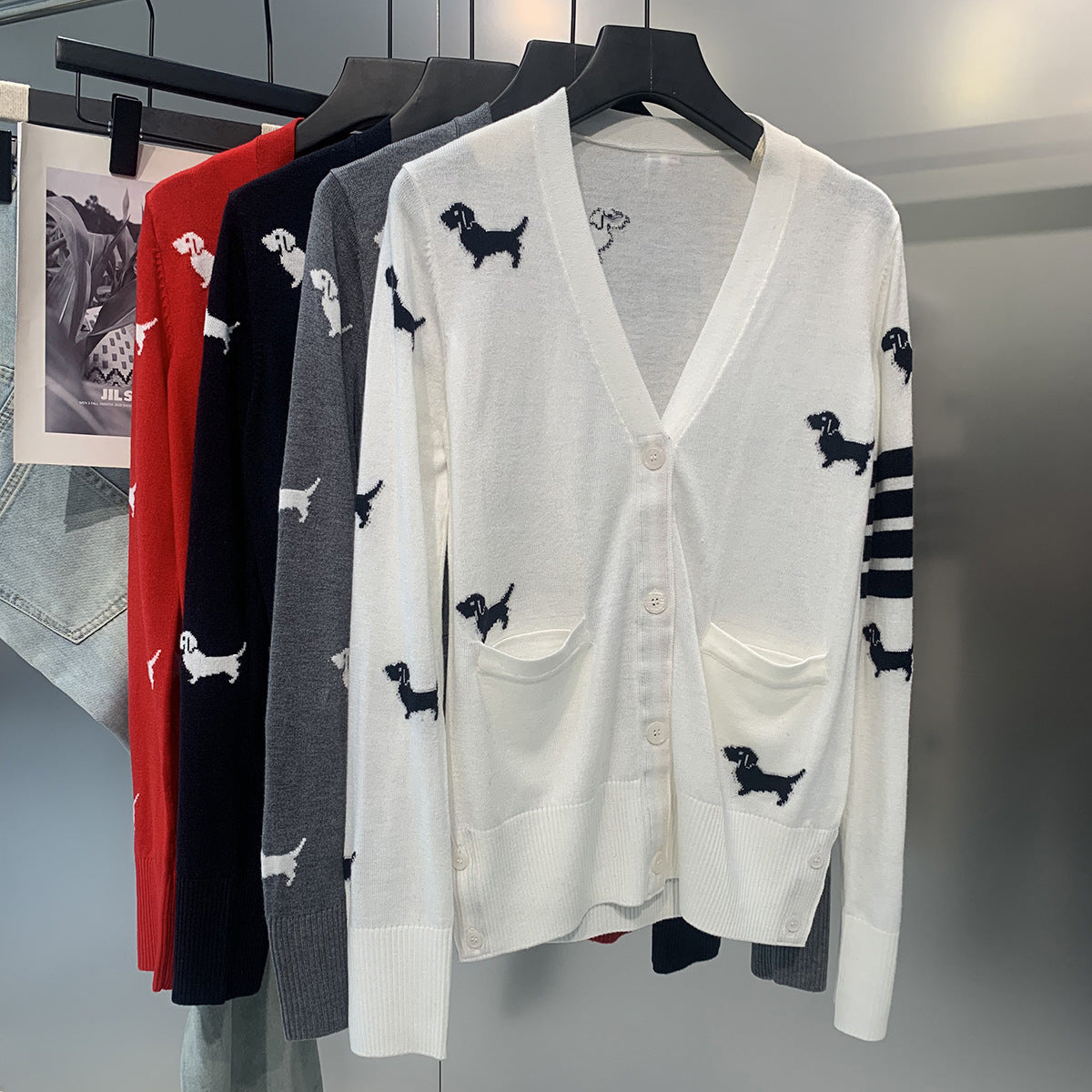 Women's Puppy Embroidered Cardigan(副本) THOM TREND