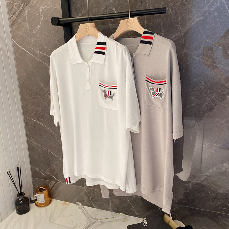 Ice Silk Loose POLO Shirt