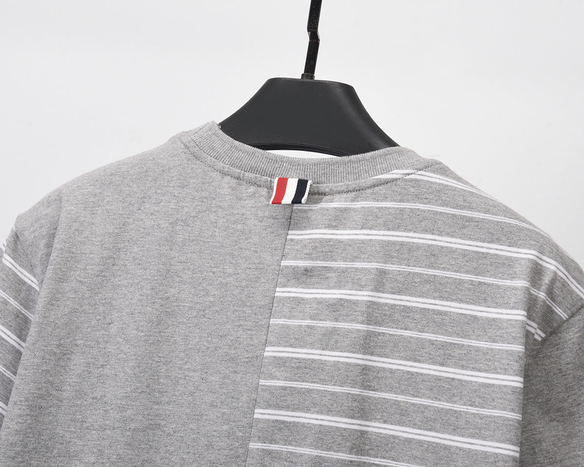 Unisex Striped Short Sleeve T-Shirt(副本) THOM TREND