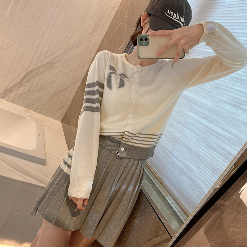 Wool Knit Cardigan Pleated Skirt Set(副本) THOM TREND