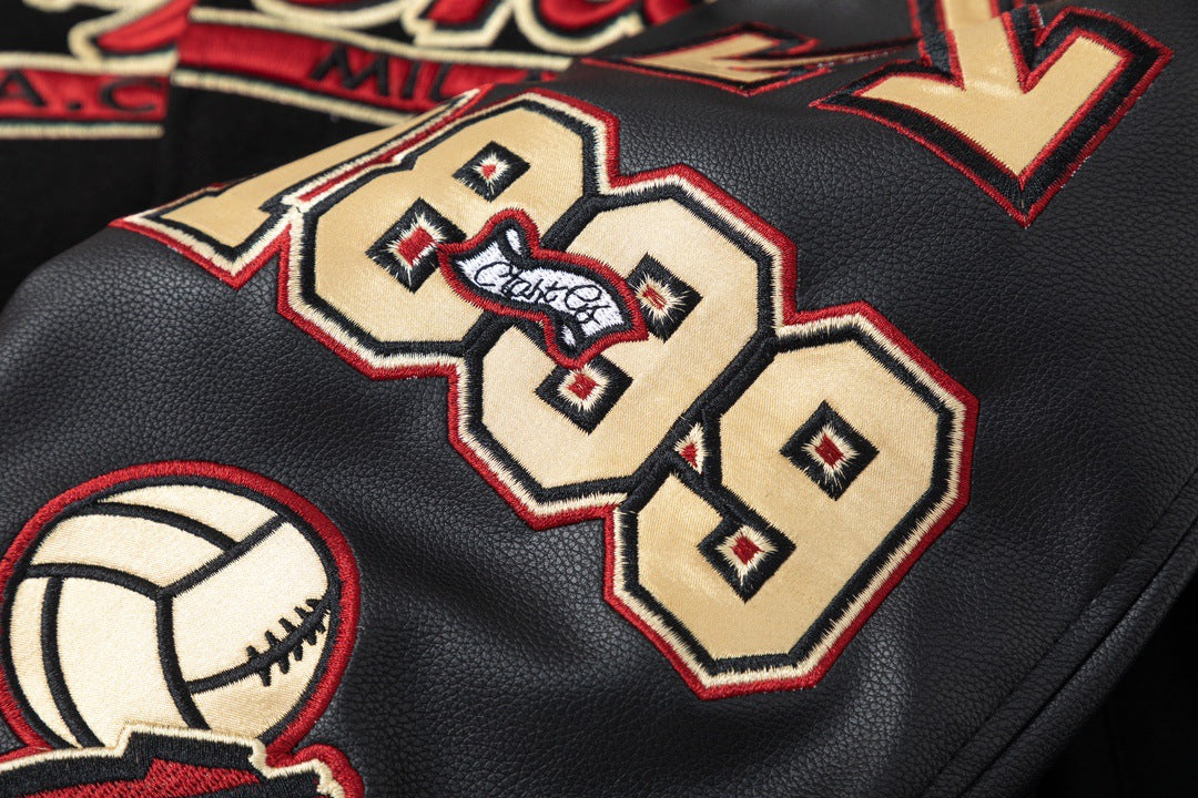 Embroidered Varsity Jacket Light Luxury Station
