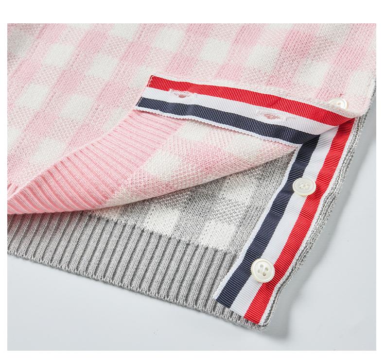 2025SS Colorblock plaid vest THOM TREND