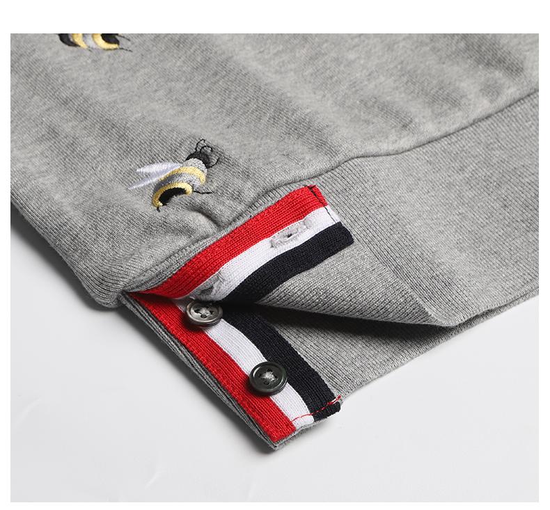 Bird and Bee Embroidered Zip-Up Hooded Cardigan(副本) THOM TREND