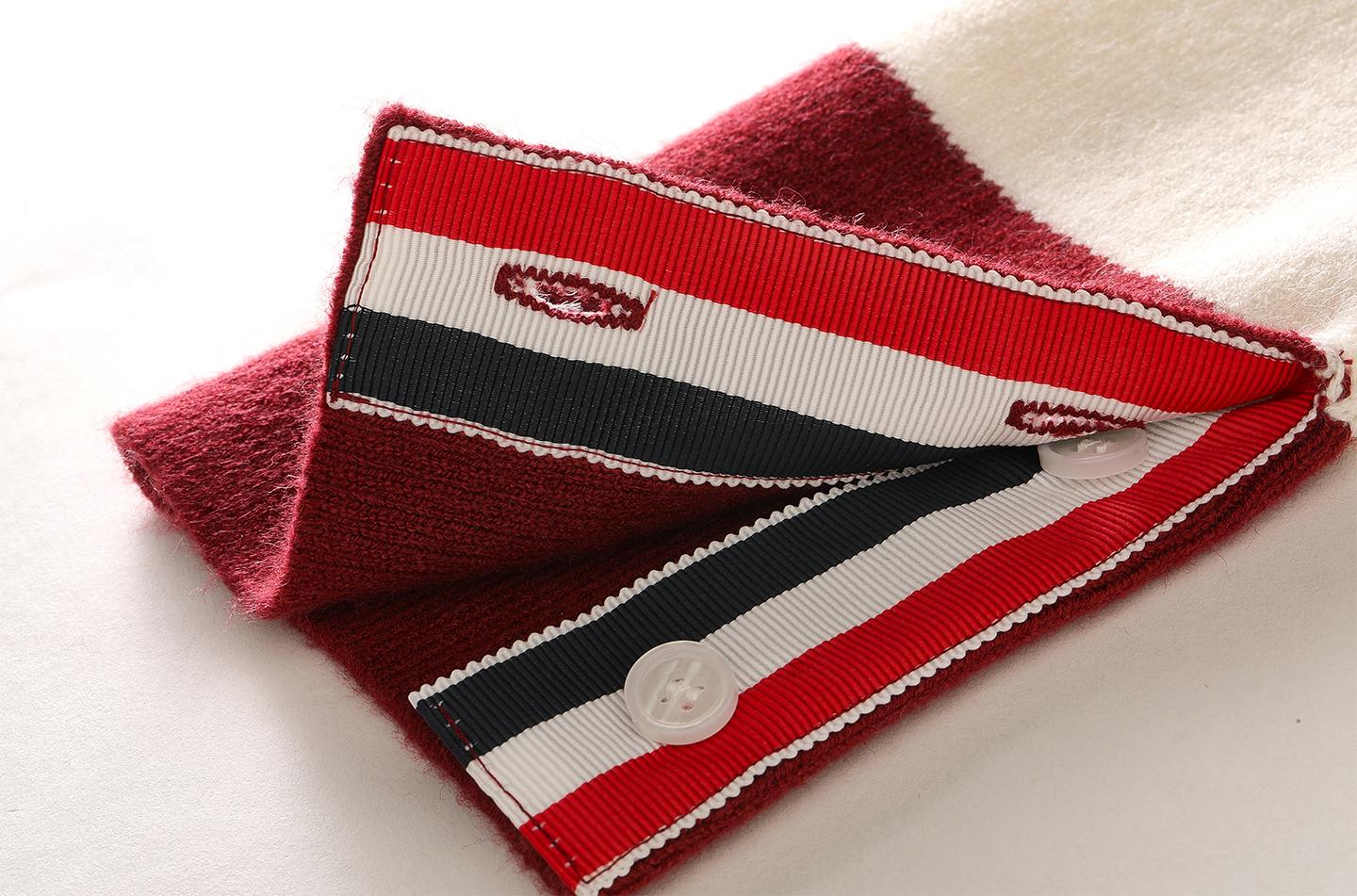 2025SS Contrast color rugby cardigan THOM TREND