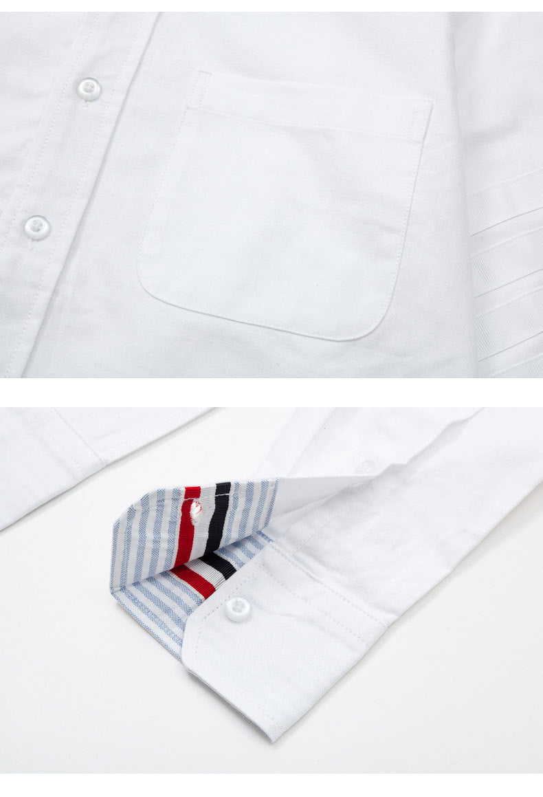 Men's four-bar collar mid-ribbon shirt(副本) THOM TREND