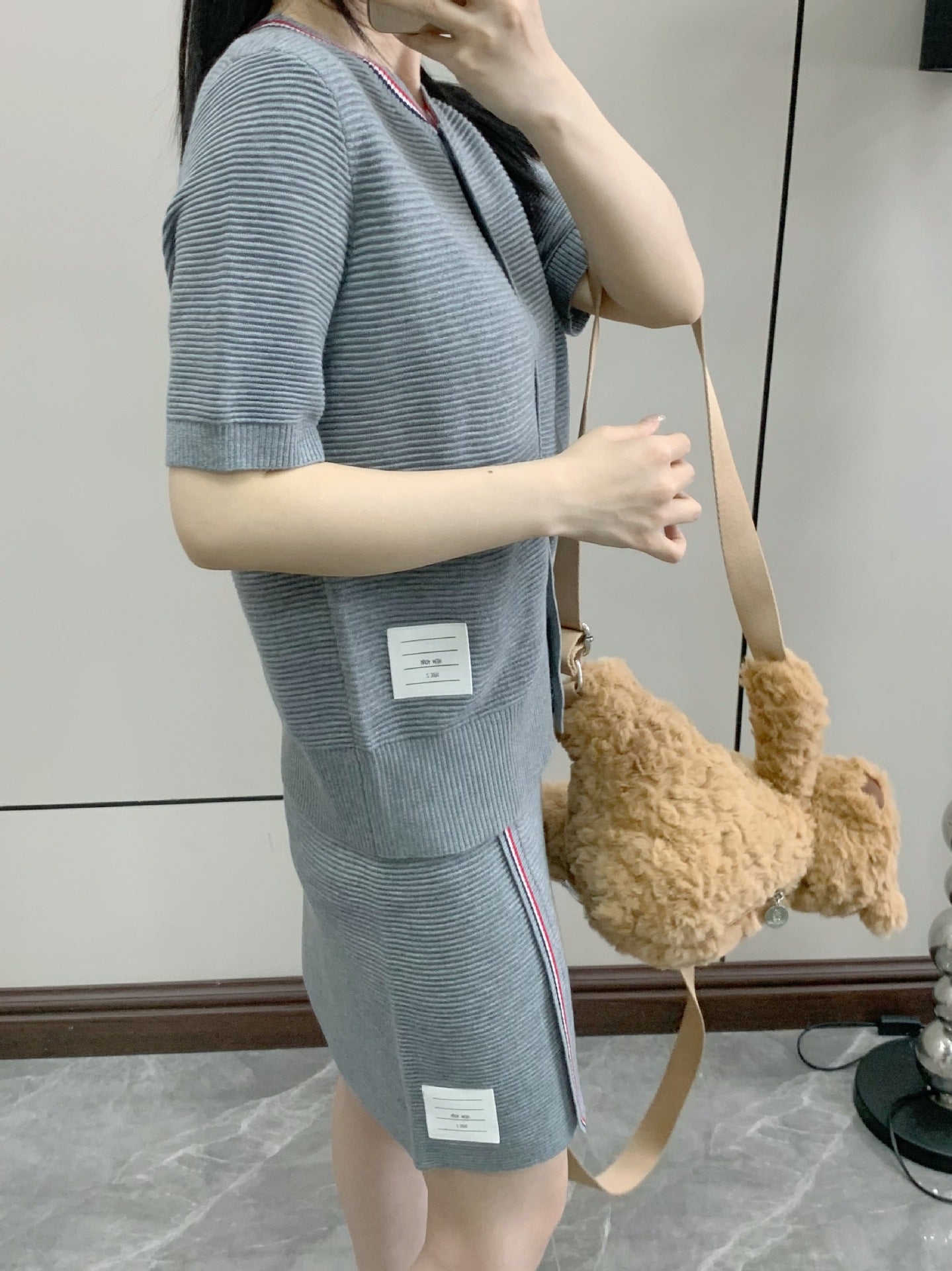 Houndstooth knitted cardigan(复制) THOM TREND