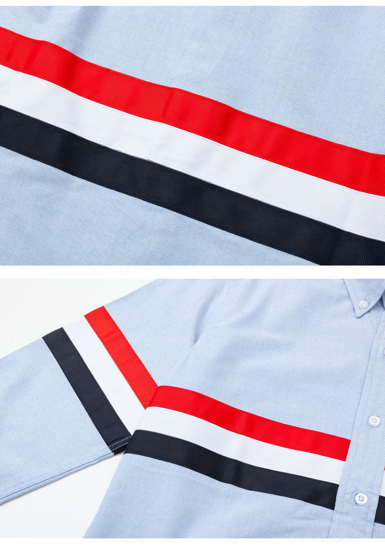 Double Sleeve Patches Contrast Shirt(副本) THOM TREND