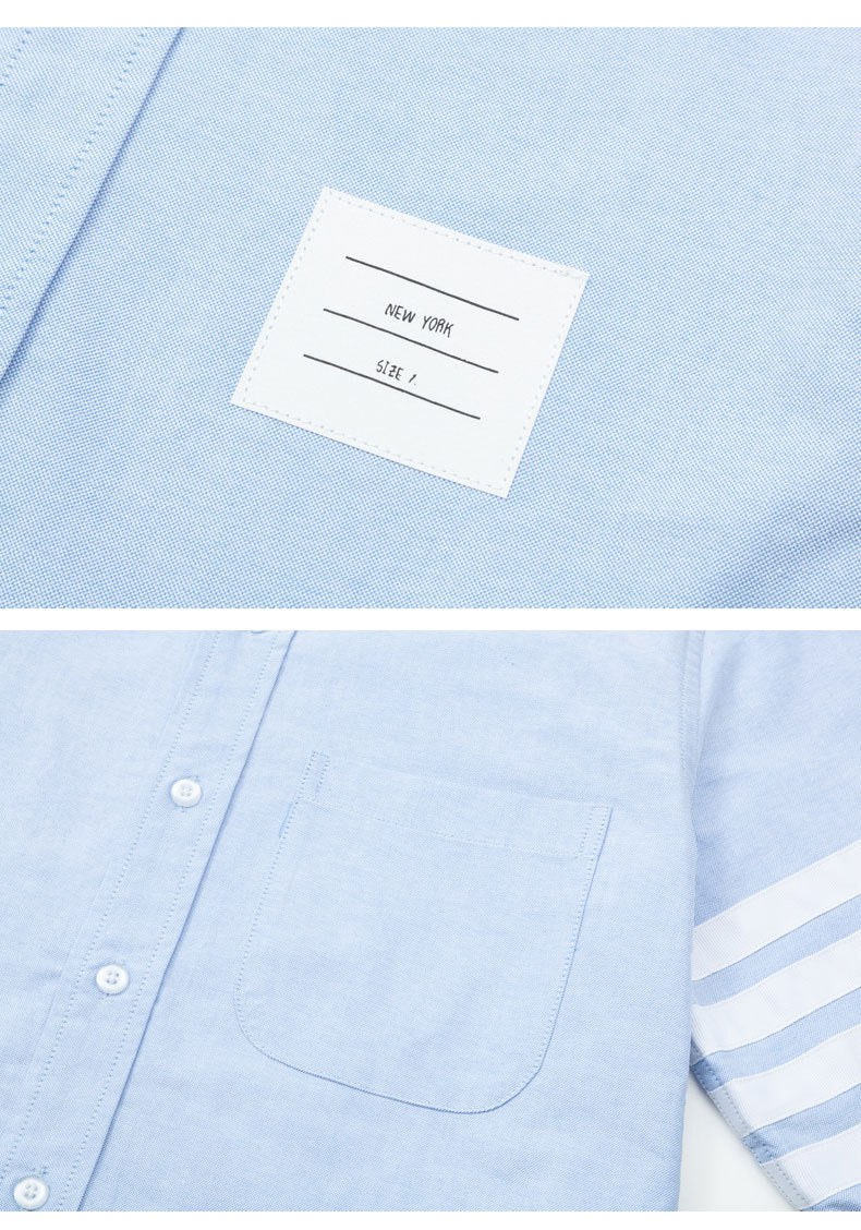 Men's four-bar collar mid-ribbon shirt(副本) THOM TREND