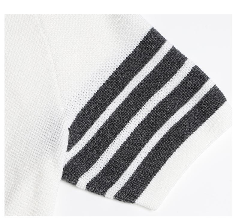 Ladies V-neck ribbed knit short sleeves(副本) THOM TREND
