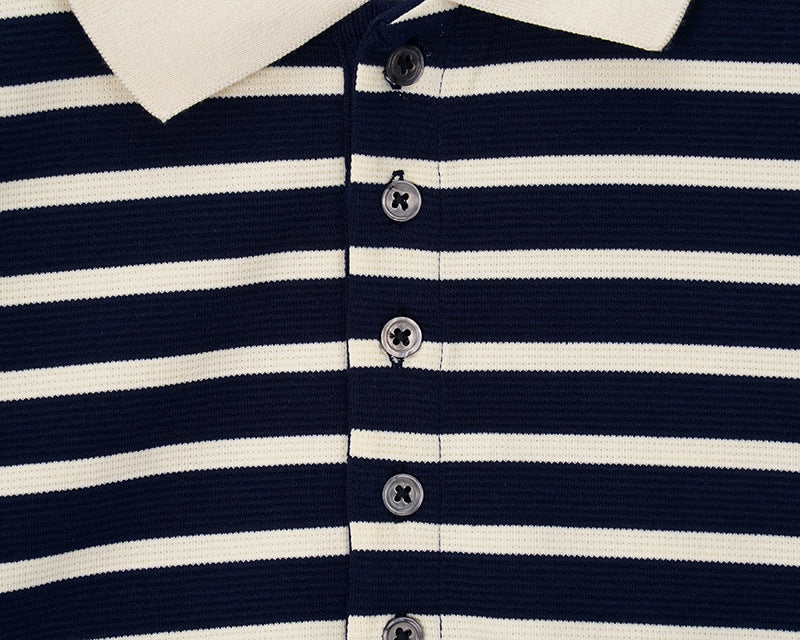 2025SS Striped Lapel T-shirt THOM TREND