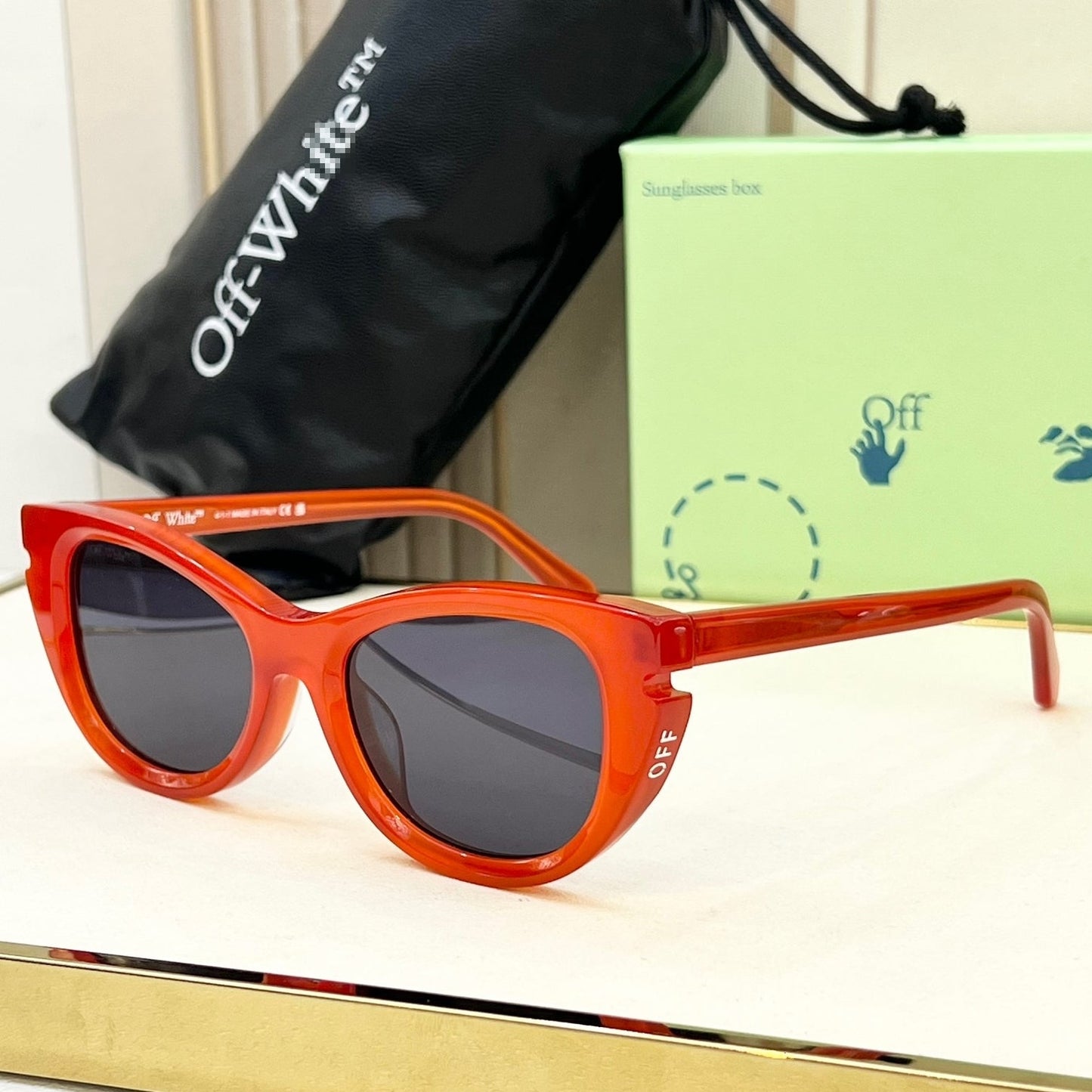 OFF-Whlte Arrow logo sunglasses#097 4-Bar
