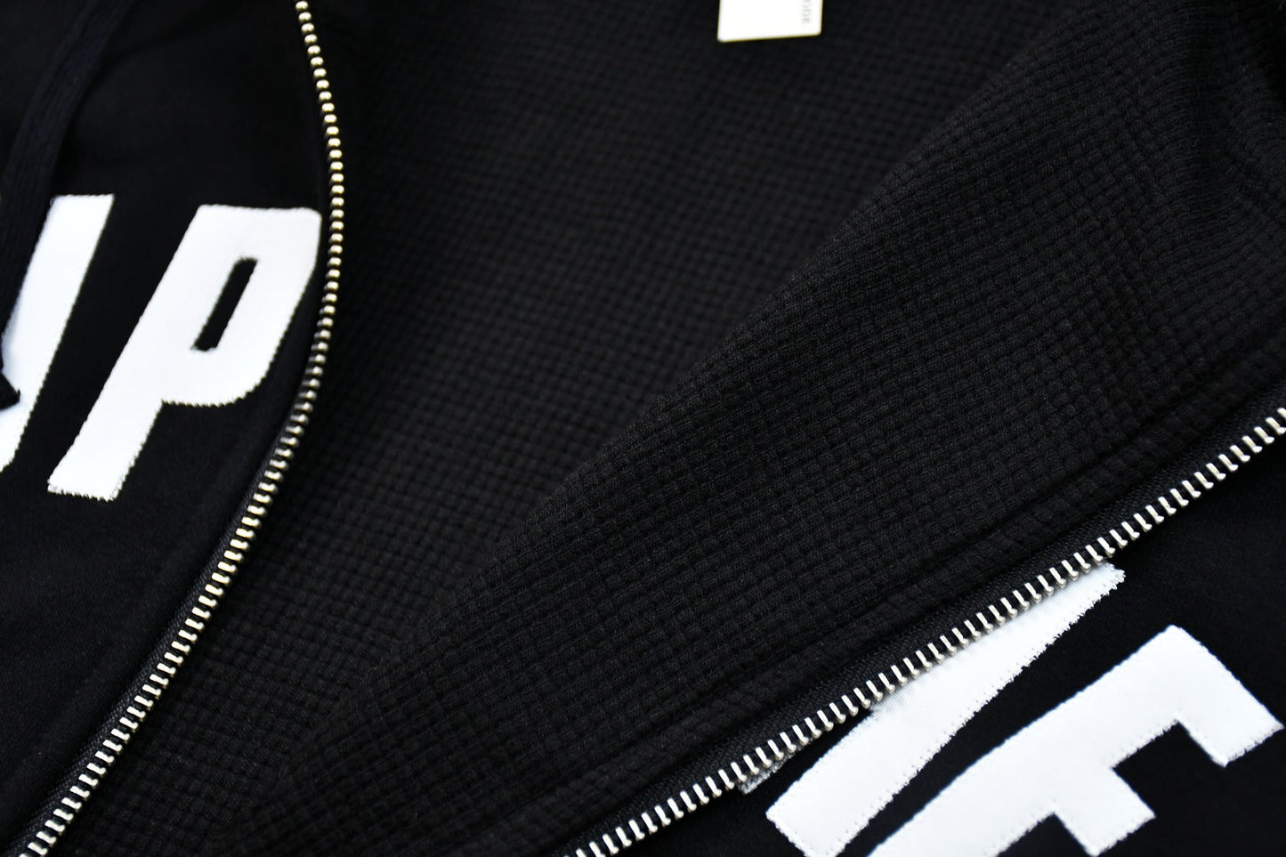 Thermal Waffle Knit Double-Layer Hoodie Light Luxury Station