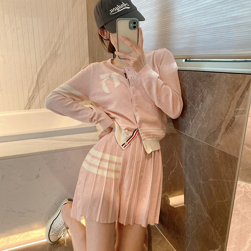 Wool Knit Cardigan Pleated Skirt Set(副本) THOM TREND