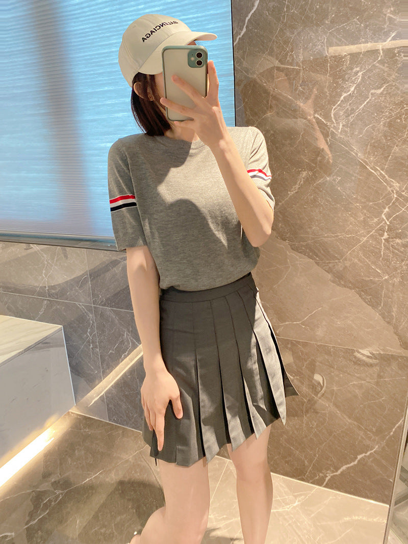 stripe short sleeve T-shirt