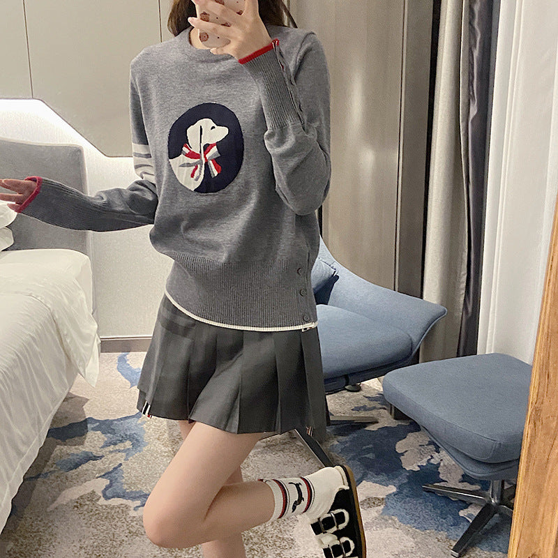 Puppy embroidered cardigan(副本) THOM TREND