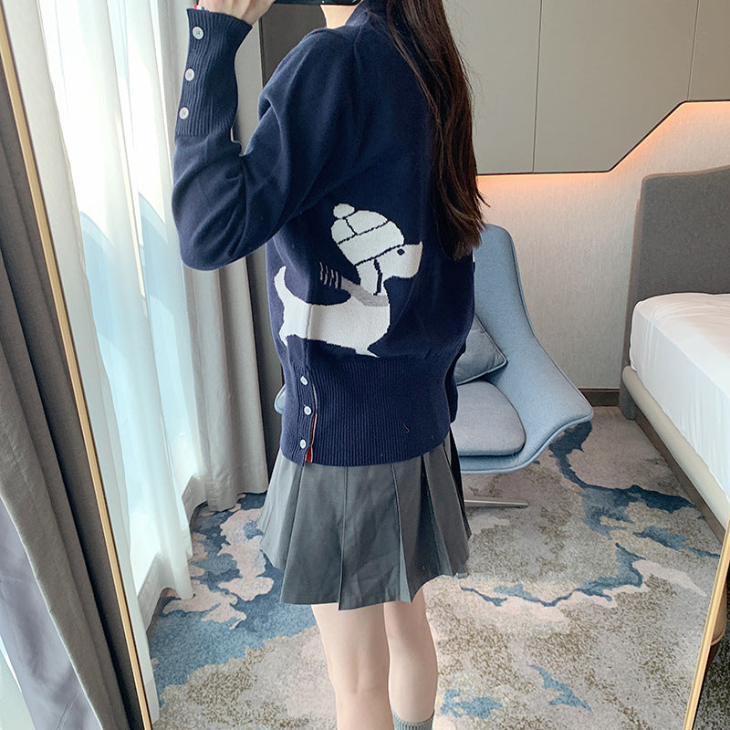 Dog V-neck sweater with back(副本) THOM TREND