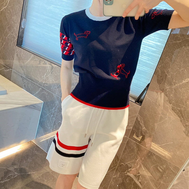Women's back puppy polo short sleeve(副本) THOM TREND